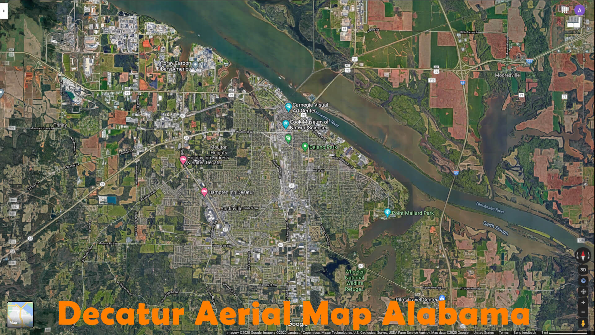 Decatur Alabama Map Decatur Aerial Map Alabama 